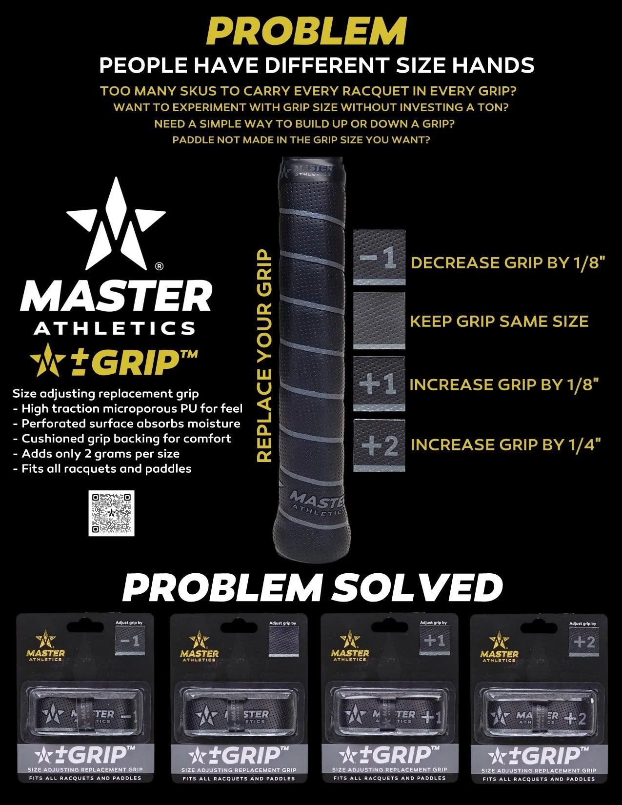 Master Athletics +2 Replacement Grip