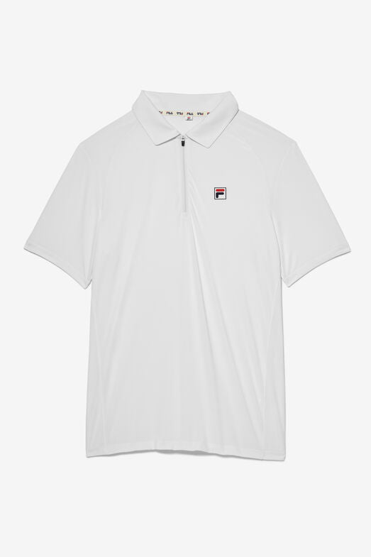 Mens Fila Short Sleeve Zip Polo