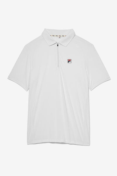 Mens Fila Short Sleeve Zip Polo