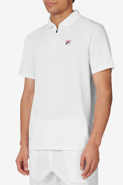 Mens Fila Short Sleeve Zip Polo