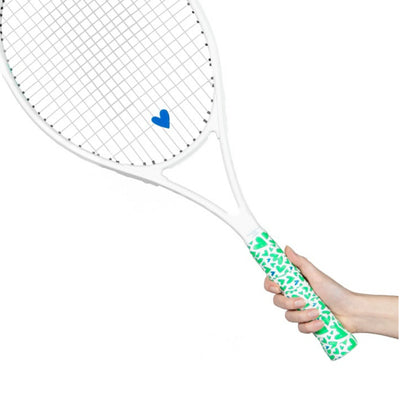 Strawberries and Cream Tennis Overgrip and Dampener Set- Green Hearts