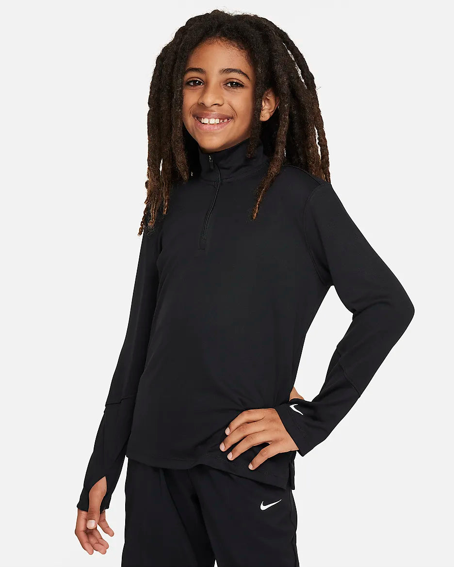 Boys Nike Dri-Fit UV Multi Long Sleeve Halfzip Essential Top