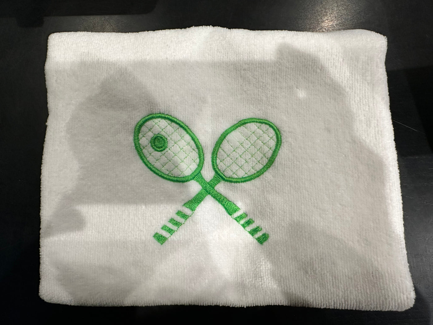 Crossed Racquet Green Towel