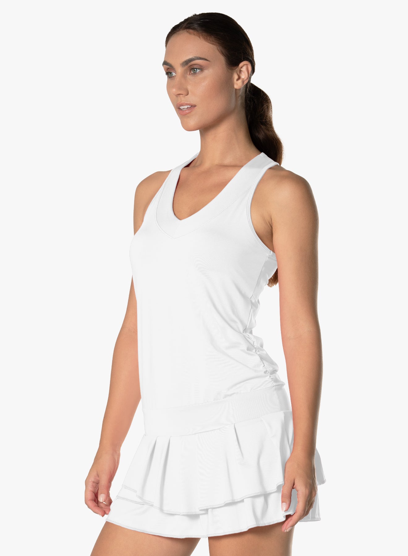 Ladies Lucky In Love In It To Win It Dress (White)