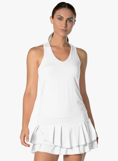 Ladies Lucky In Love In It To Win It Dress (White)