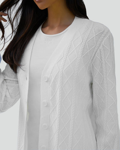 Ladies IVL Diamond Stitch Cardigan