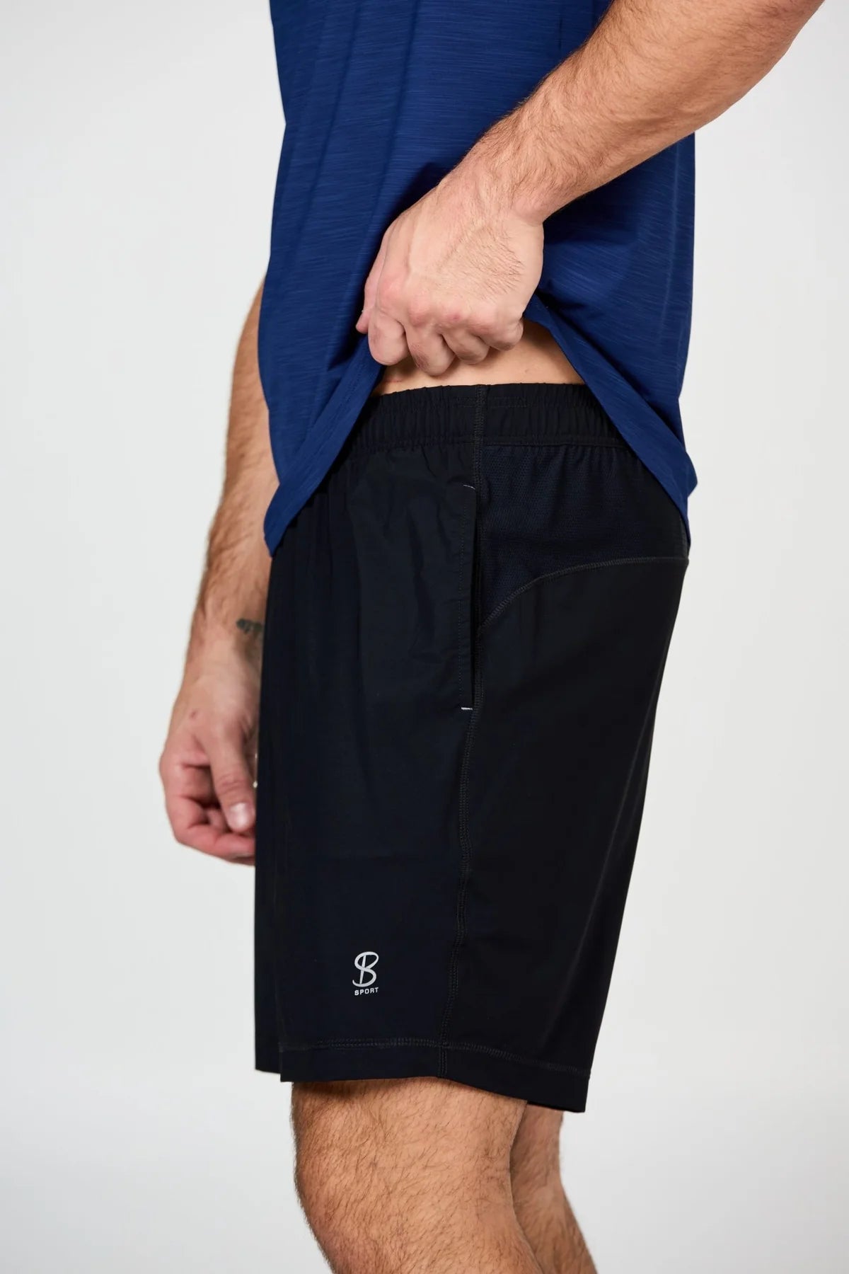 Mens BSport 7” Vented Short (Black)