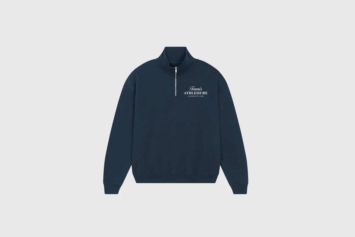 Unisex Court Club Navy Embroidered Half Zip