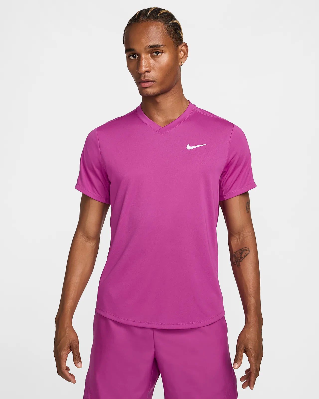 Mens Nike Dri-Fit Victory Tennis Shirt (Fuchsia)