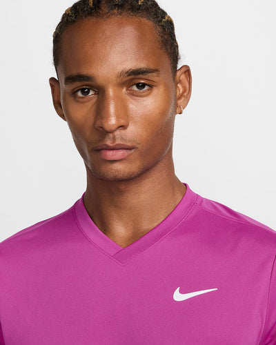 Mens Nike Dri-Fit Victory Tennis Shirt (Fuchsia)