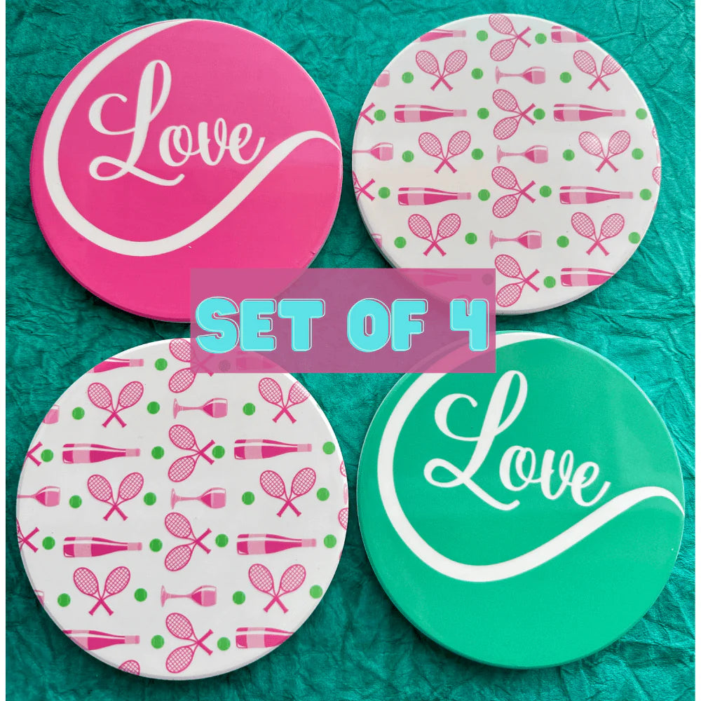 Born To Rally Tennis Love Coasters