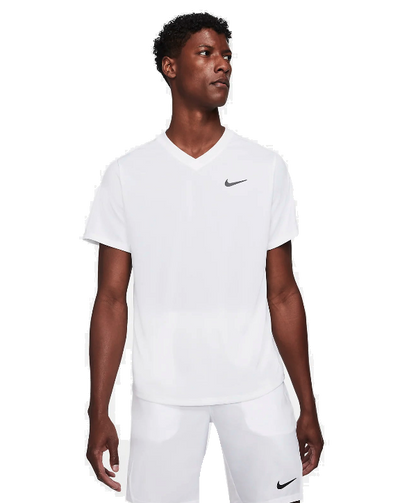 Mens Nike Dri-Fit Victory Tennis Shirt (White)