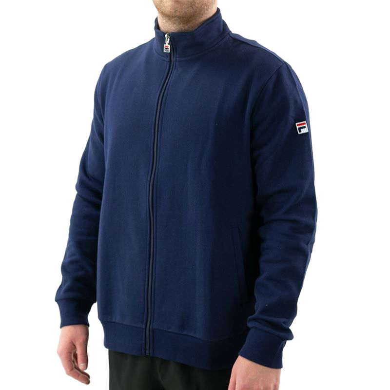 Mens Fila Match Fleece Full Zip Jacket(Navy)