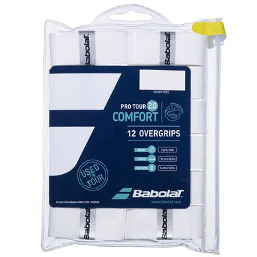 Babolat Pro Tour 2.0 Overgrips (12 Pack) (White)