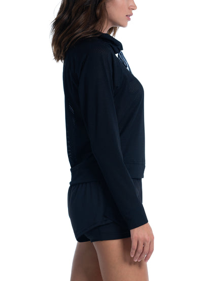 Ladies High Neck Long Sleeve Pullover
