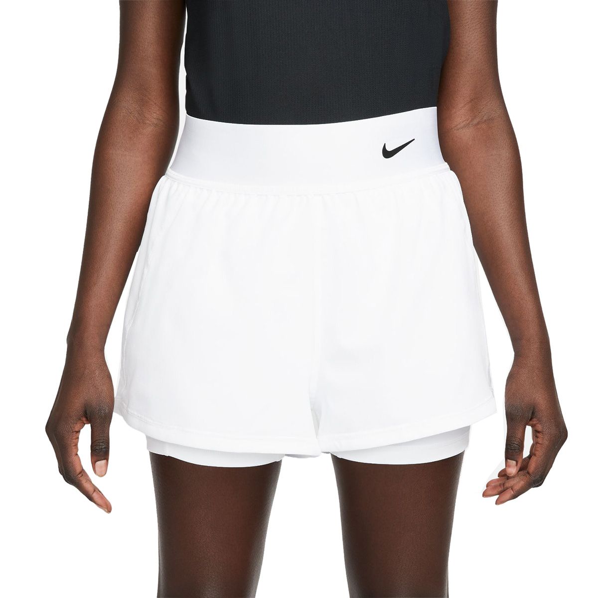 Ladies NikeCourt Dri-Fit Advantage Tennis Short (White)