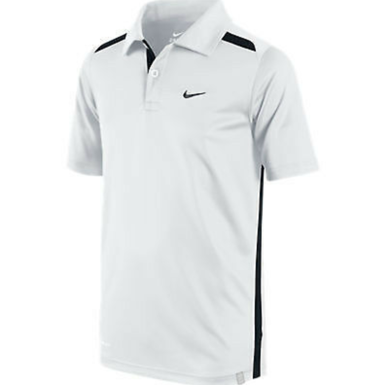 Boys Nike Court Club Tennis Polo (White/Black)