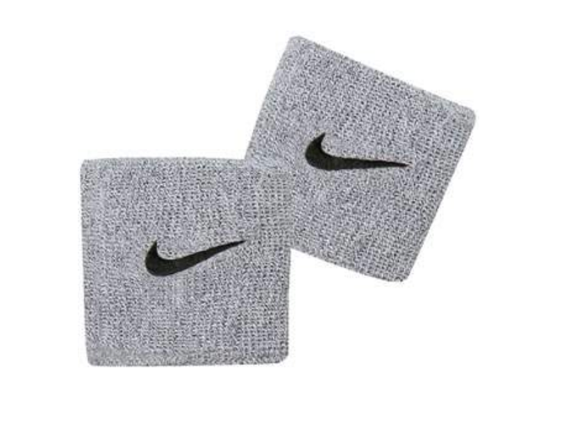 Nike Swoosh Singlewide Tennis Wristbands (Grey)