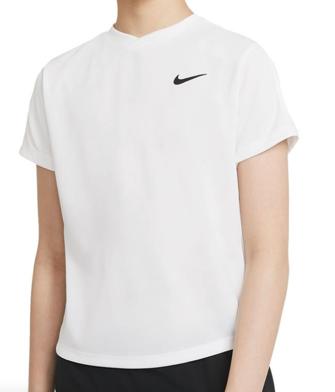 Boys NikeCourt Dri-FIT Victory Short Sleeve Top (White)