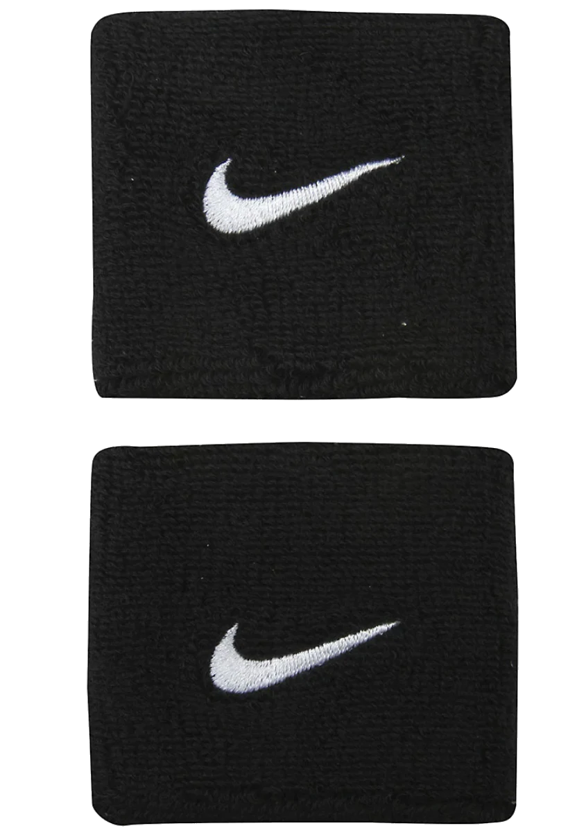 Nike Swoosh Singlewide Tennis Wristbands (Black)