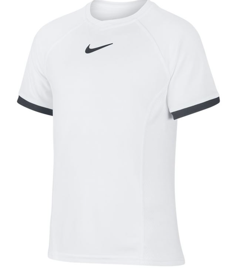 Boys NikeCourt Dry Fit Crew Shirt (White)