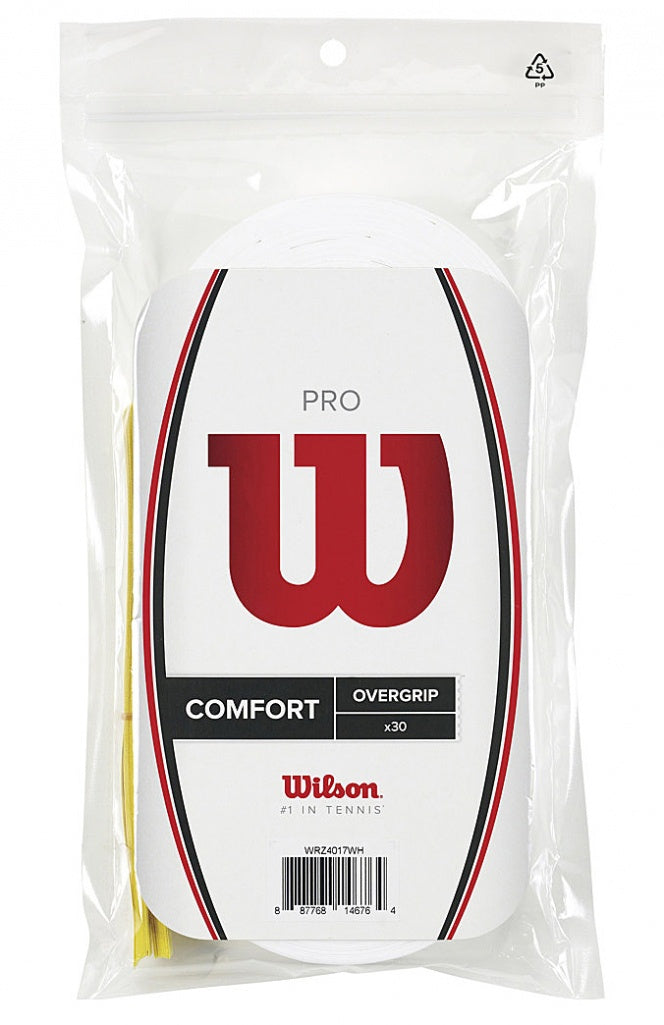 Wilson Comfort Overgrip Rolls 30Pk (White)