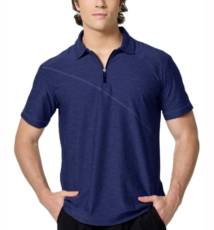 Mens BSport Short Sleeve Polo Shirt (Navy Melange)