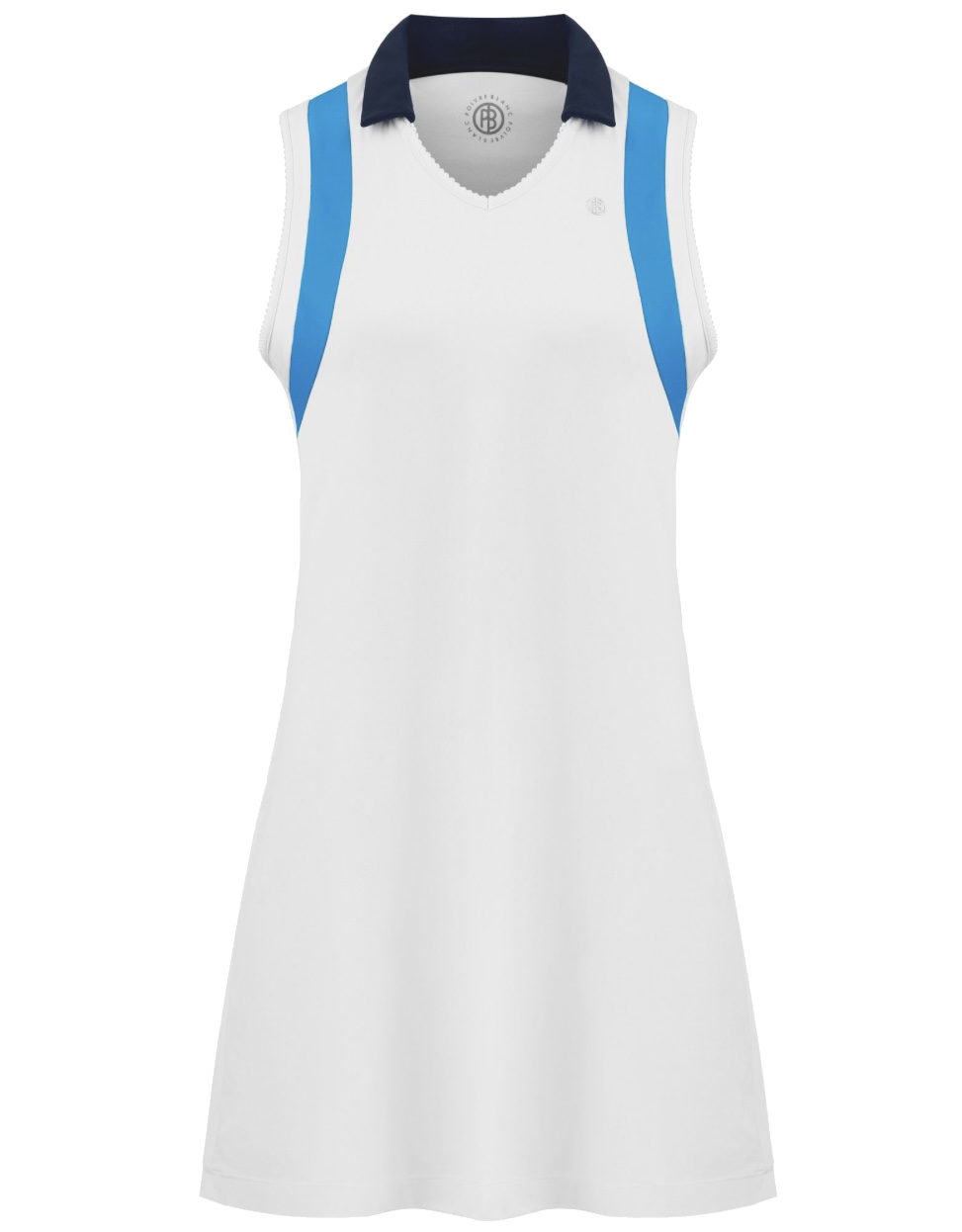 Ladies Poivre Blanc Meryl Stretch Pique Dress (White/Diva Blue)