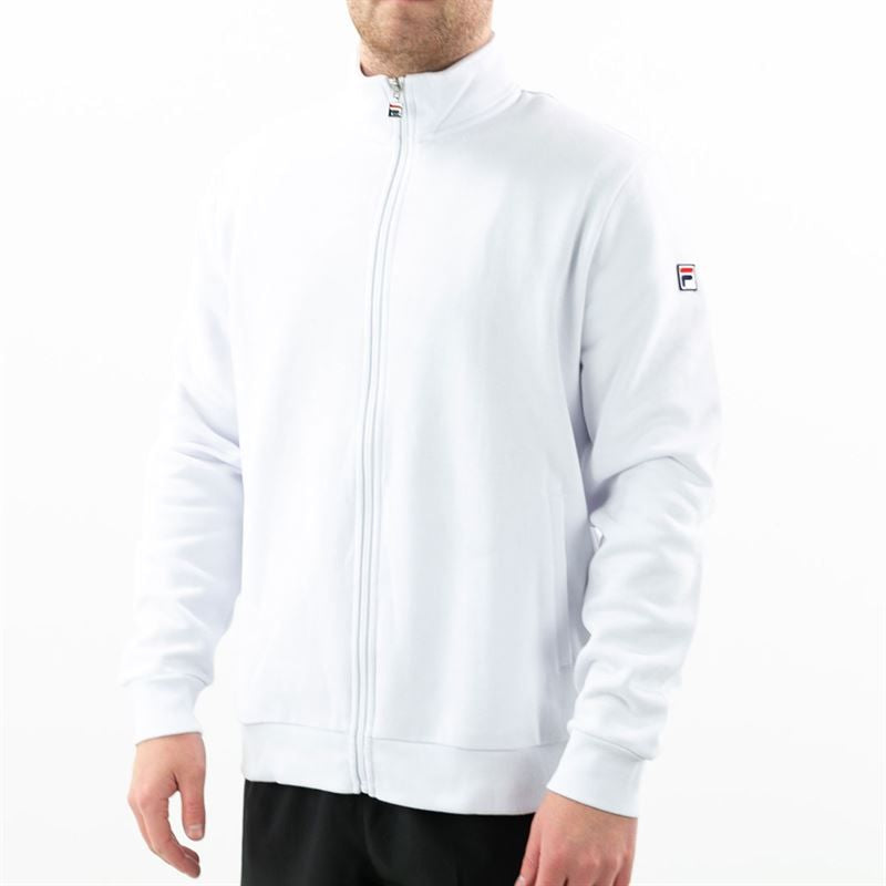 Mens Fila Match Fleece Full Zip Jacket(White)