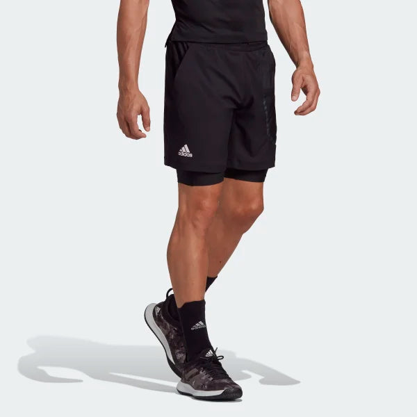 Men’s Adidas US Series 2N1 7" Shorts (Black)