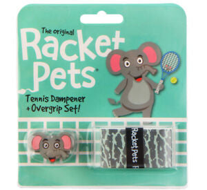 Racket Pets Elephant Overgrip Tape and Matching Shock Absorbing Dampener