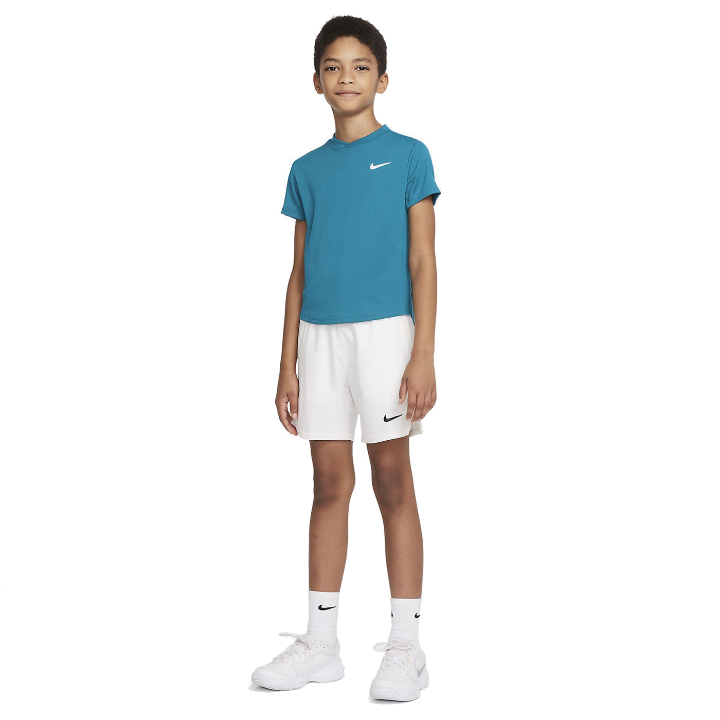 Boys NikeCourt Dri-FIT Victory Short Sleeve Top (Blue)