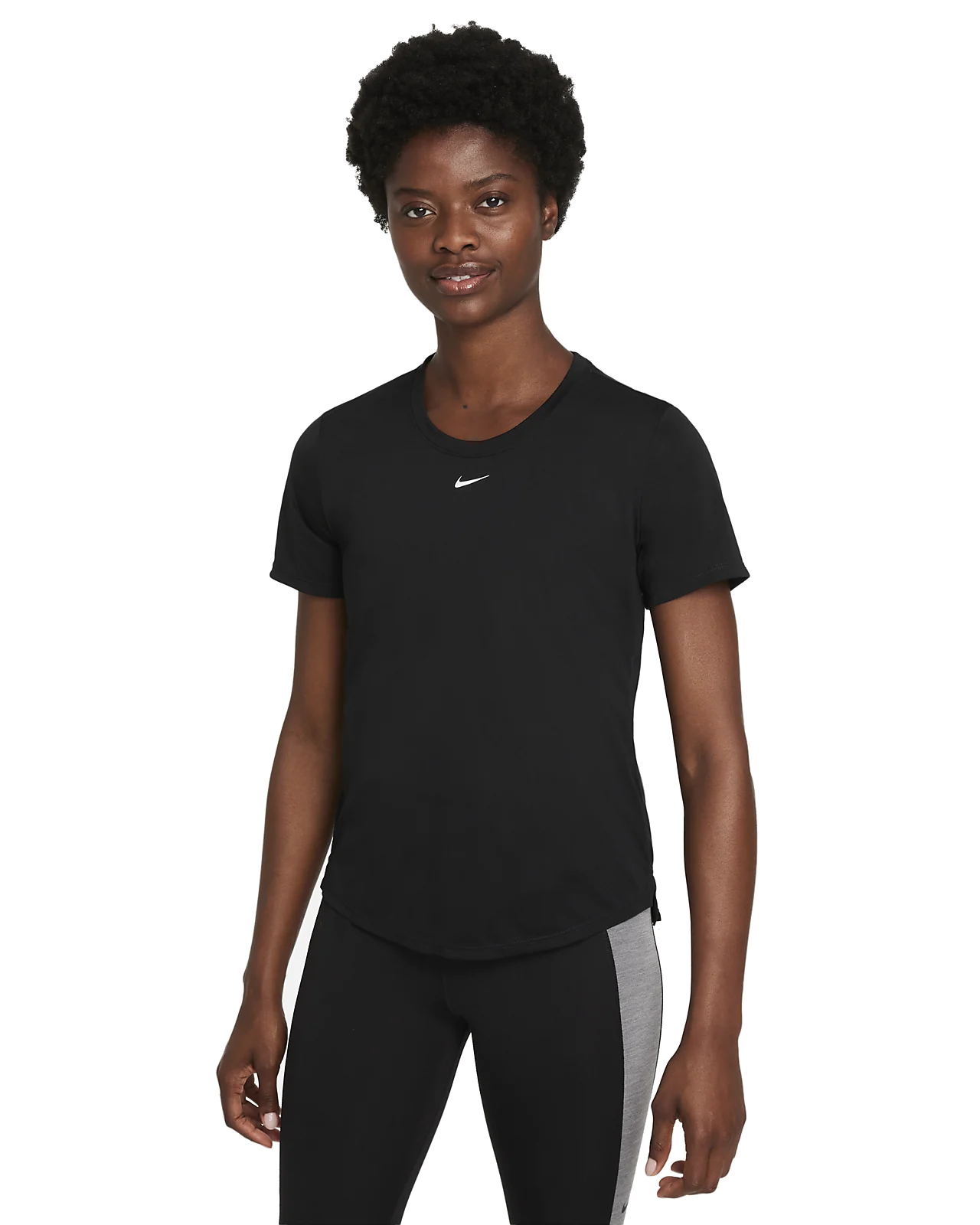 Ladies Nike Dri-Fit One Short Sleeve Top (Black)