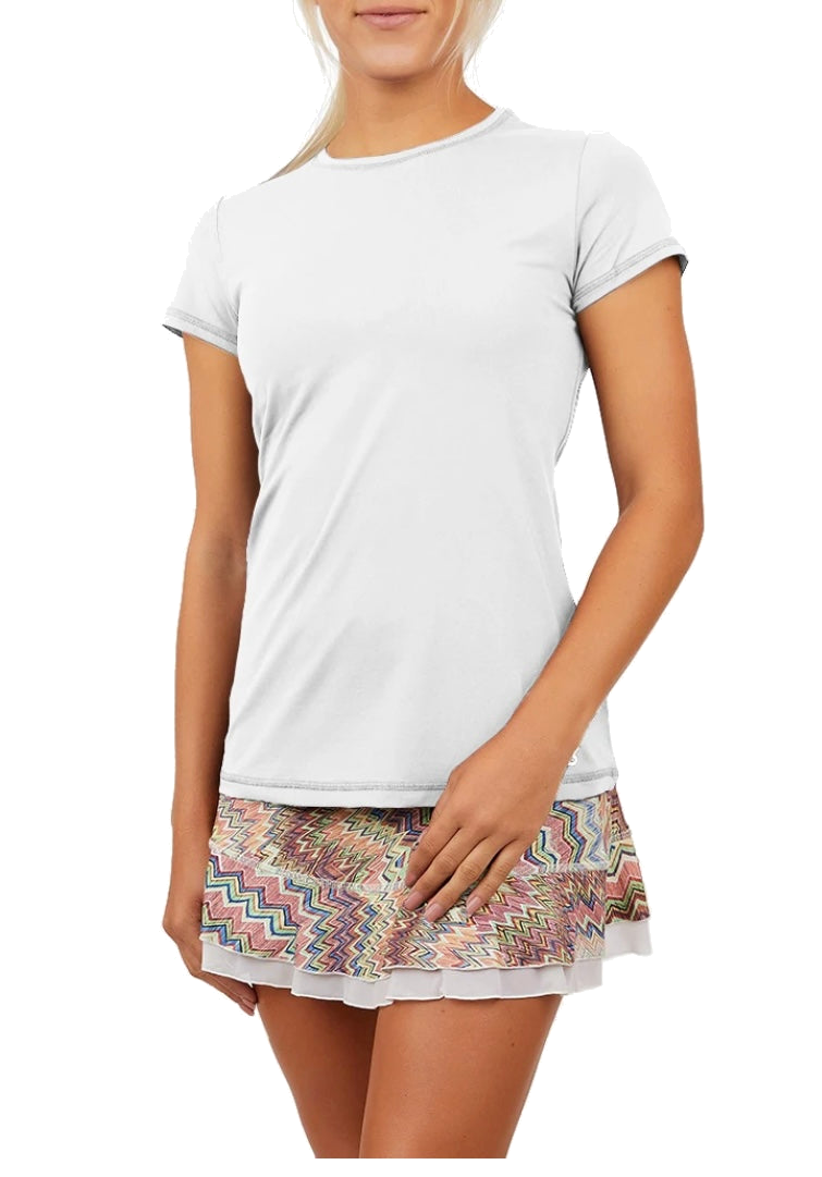 Ladies Sofibella Short Sleeve Top (White)